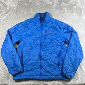 Marmot Jacket Mens Large Blue Quilted Full Zip Packable Lightweight Outdoor Hike